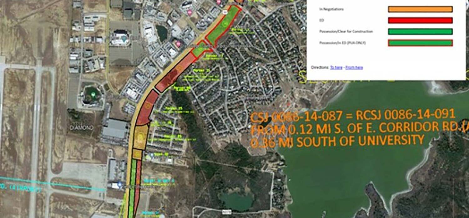 map of corridor for US 59 Loop 20 Interchange project